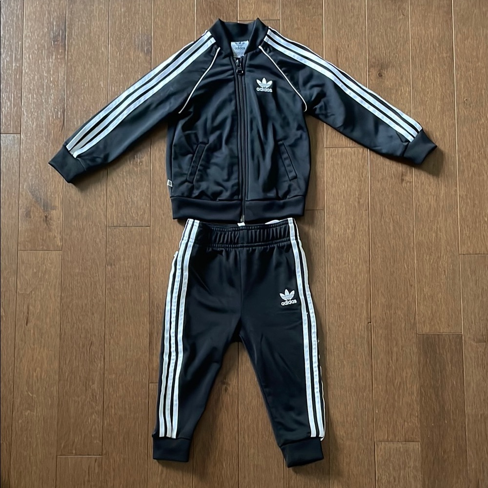 Adidas Baby Tracksuit Set in Black and White